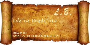 Lősz Begónia névjegykártya